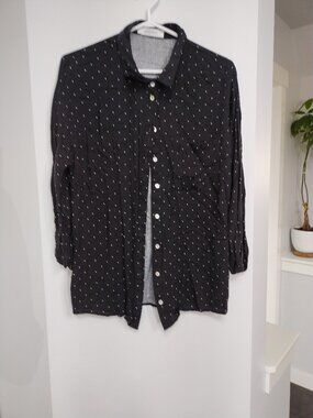Promod long sleeve polka dot button down top